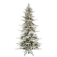 thumbnail image 1 of 7.5 ft Pre-lit Slim Flocked Utah Fir Tree 450 UL Clear Incandescent Lights, 1 of 5