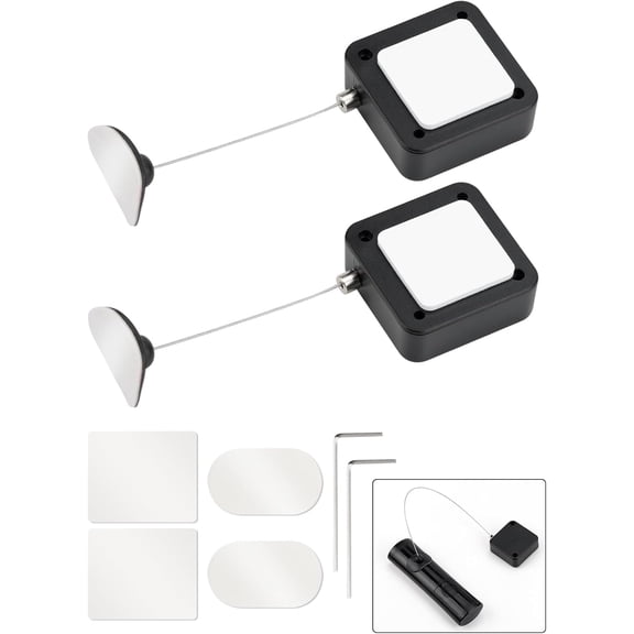 7.5 ft Retractable Remote Control Cable Tether Lock with Adjustable Locking Leash Length Clasp,Remote Control Security Lanyard Lock for TV Remote Control,Gaming Controller,Tablets Showroom -2 Pcs