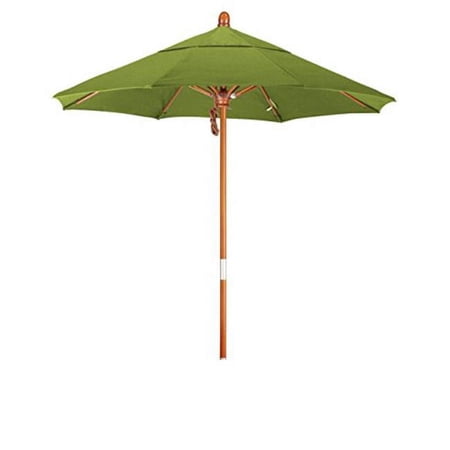 7.5 ft. Round Hardwood Frame Market Umbrella, Stainless Steel Hardware & Push Open - Sunbrella Macaw