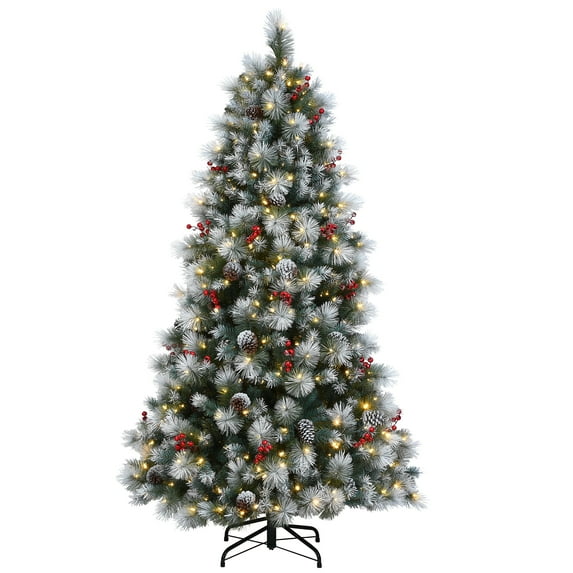 National Tree Company 7.5 ft. Snowy Glacier Pine Tree with Dual Color® LED Lights