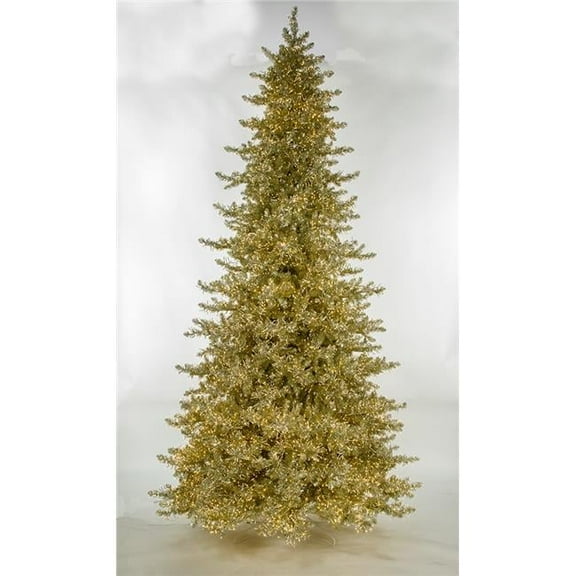7.5 ft. Sparkling Champagne Tree with 3 mm Cluster LED Lights, Champagne