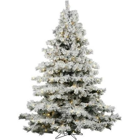 7.5 ft. x 45 in. Flocked Kiana Christmas Tree with 450 Warm White