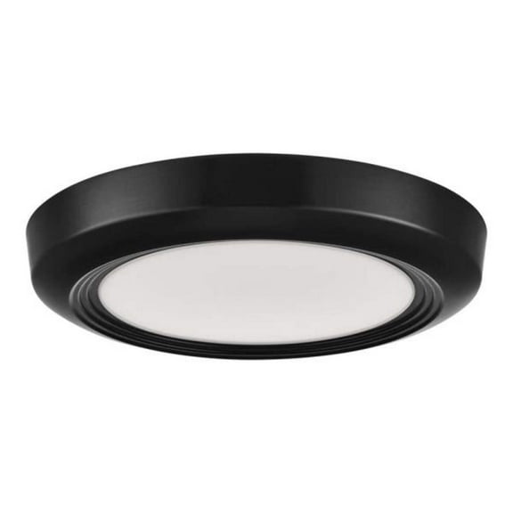 7.5 in. Disk Light LED Flush Mount with Night Light Feature and Extra Black Trim 1000 Lumens Adjustable CCT