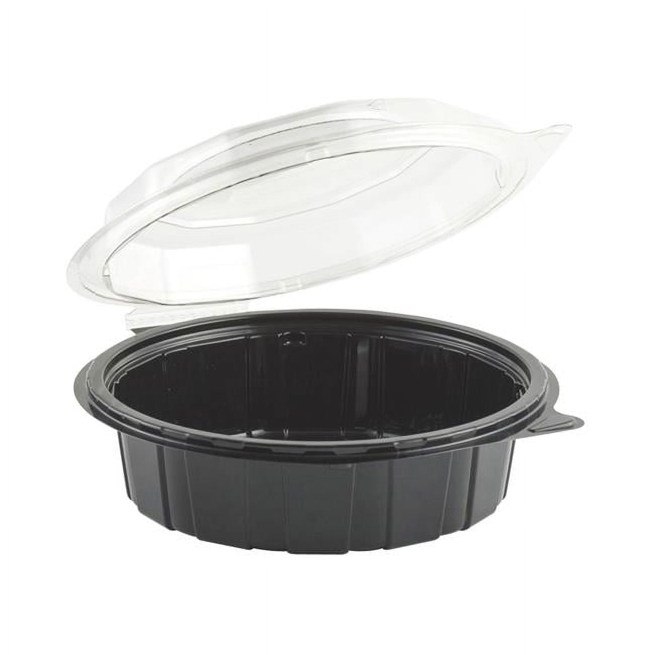 7.5 in. Gourmet Classic Hinged PETE Container Black & Clear Case of