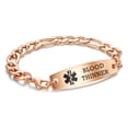thumbnail image 1 of 7.5 in Interchangeable medical alert bracelets for men women rose gold blood thinner medical bracelet, 1 of 3