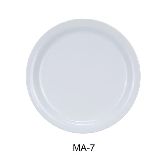 7.5 in. Mayor Porcelain Narrow Rim Plate, Super White - Pack of 36