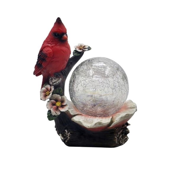 7.5 in. Resin Solar Cardinal-crackle Glass