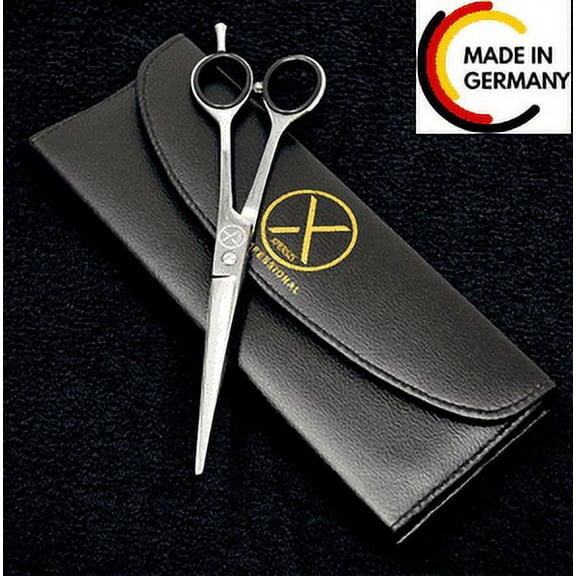 7.5 inch Hair Cutting Barber Scissors Premium German Made Metal With Leather Pouch By XPERSIS Professional