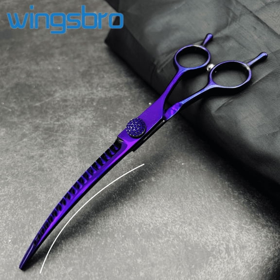 7.5 inches wingsbro Pet Grooming Scissors, Down Curved Thinning Scissors