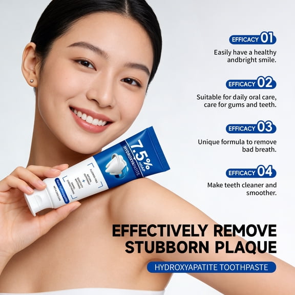 7.5 nHAP Hydroxyapatite Toothpaste - Cleans Tooth Surfaces, Reduces Plaque Buildup, Keeps Teeth Bright and Clean, and Provides Long-Lasting Fresh Breath,Mild Mint