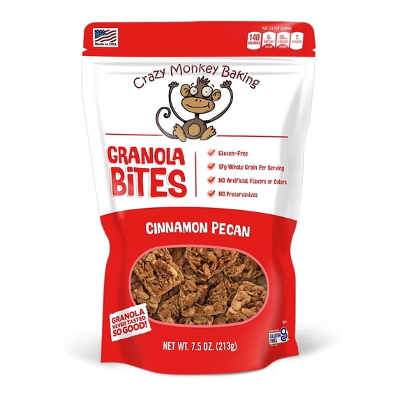 7.5 oz. Crazy Monkey Cinnamon Pecan Granola Bites