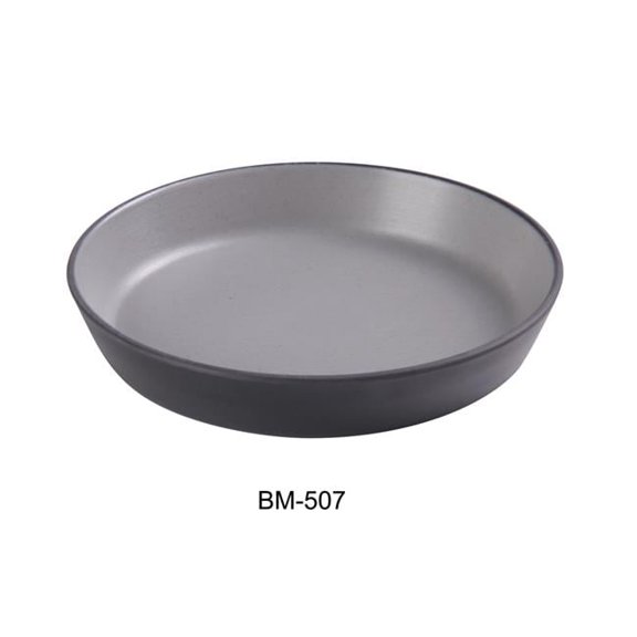 7.5 x 1.5 in. Birmingham Melamine Dish, Gray & Black - 16 oz - Pack of 48