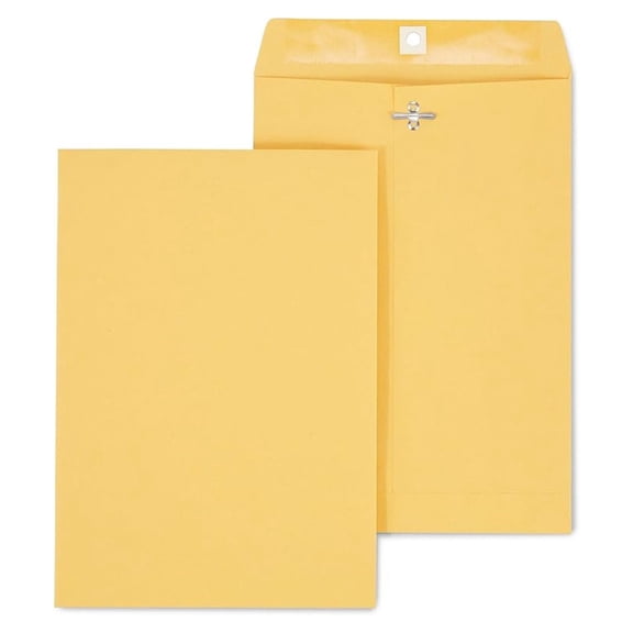 7.5 x 10.5 Clasp Envelopes, Brown, Reinforced Metal Clasp & Gummed Seal, Heavyweight Mailers, 100/Box