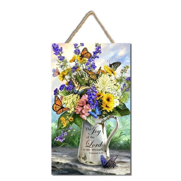 7.5 x 10 in. Sign - Joy of The Lord with Rope Hanger