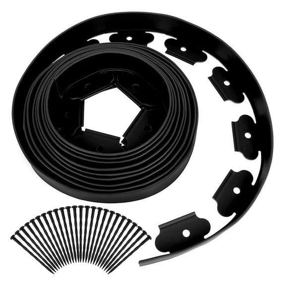 7.5 x 12.5 in Black ABS Plastic Garden Border Edging 15 Count