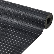 7.5 x 20 FT Garage Floor Mat, 2.8mm Thickened Flooring Roll Diamond Plate PVC Rubber Trailer Mat, Non-Slip Floor Protector Mat for Garage, Warehouse, Gyms, Trailer, SUV