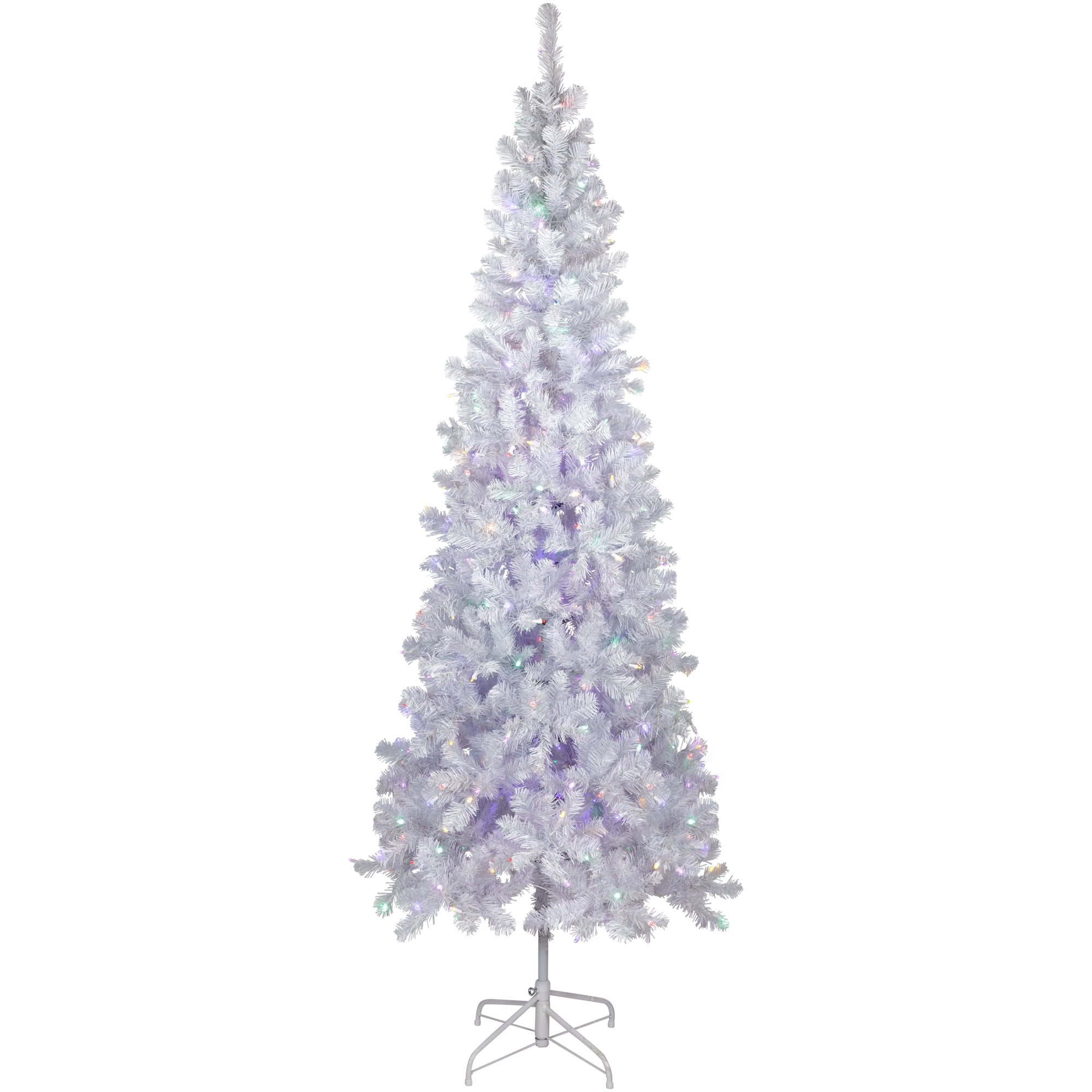 7.5' x 36" Pre-Lit White Winston Pine Artificial Christmas Tree - Multi LED Lights