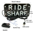thumbnail image 1 of 7.5" x 4.5" Windshield LED Car Sign RGB Light Display for Ride Drivers USB-Powered with 4 Suction Cups Bright Text Sign for Taxi, 1 of 6