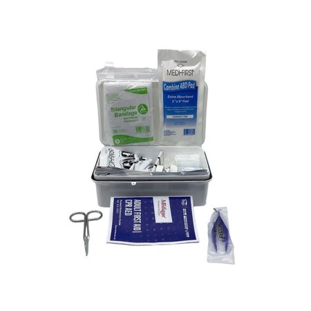 7.5" x 4.5" x 2.38" Stocked Travel First Aid Kit -1 Count by Medi-First (FAK10P)