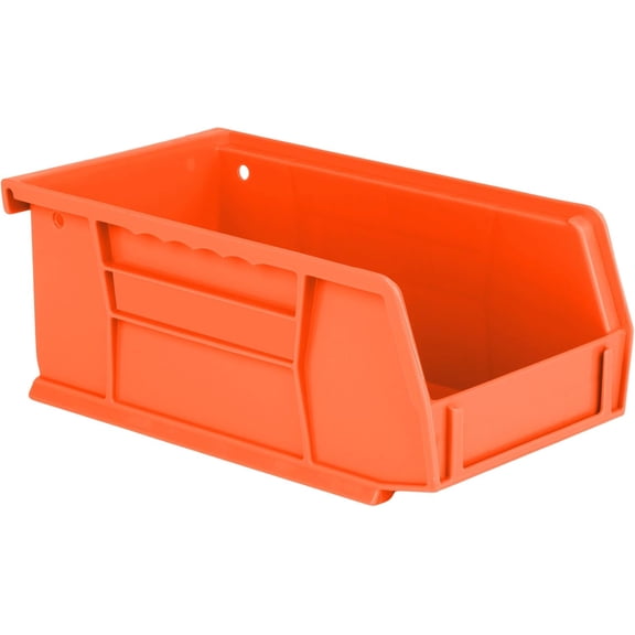 7.5" x 4" x 3" Plastic Stackable Storage Bin, Orange