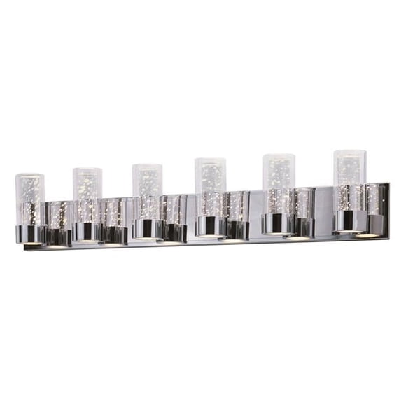 7.5 x 40.5 in. Sync LED 6-Light Vanity, Polished Chrome