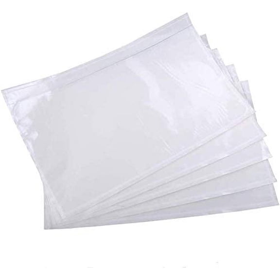 7.5" x 5.5" Clear Self-Adhesive Top Loading Packing List/Shipping Label Envelopes Pouches (500 Pack)