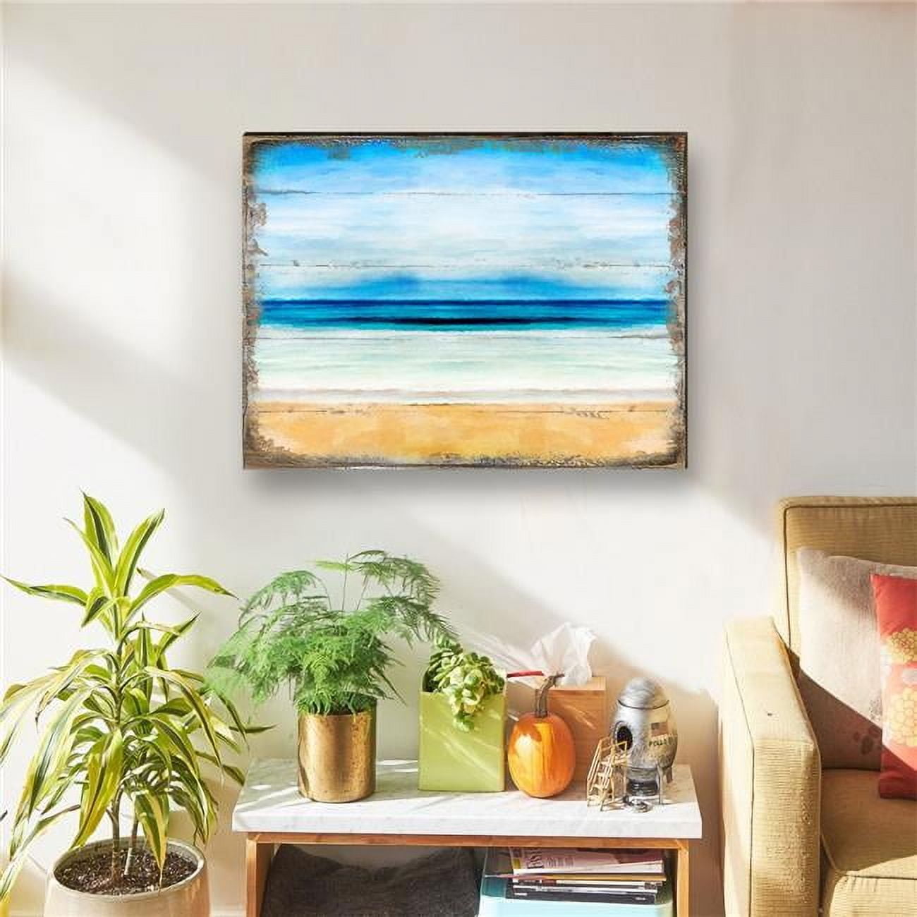 7.5 x 5.5 in. Spataro Beach Wooden Coastal Wall Art - Petite Size