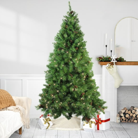 7.5' x 56" Pre-Lit Dakota Red Pine Full Artificial Christmas Tree - Clear Lights