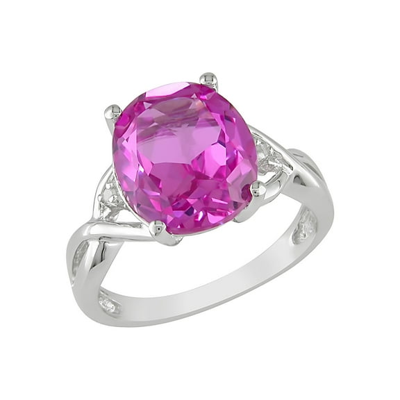 7.50 Carat (Ctw) Lab-Created Pink Sapphire Infinity Ring in Sterling Silver for Women