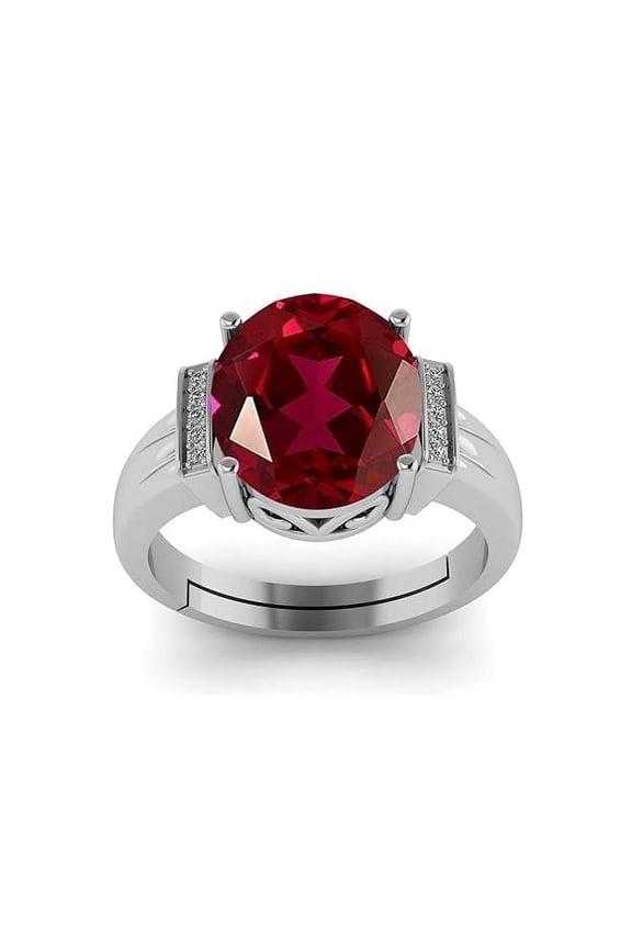 7.50 Carat Oval Shape Beautiful Natural Ruby Gemstone Wedding Ring For July Birthstone Silver Adjustable Ring For Women