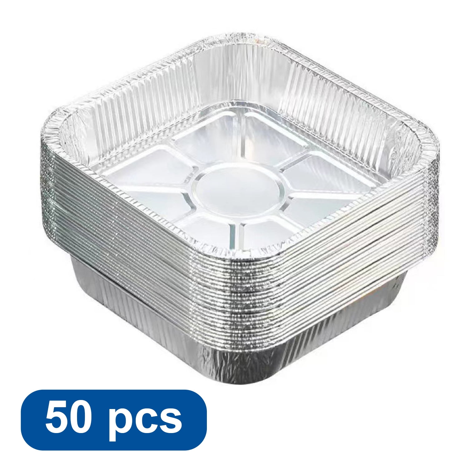 7” 50 Pack Aluminum Foil Pans Disposable Tin Foil Pans for Baking