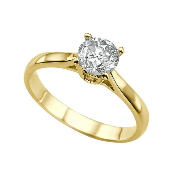 7.50MM D-F VS Moissanite Ring (1.35 ct Moissanite Weight, 1.50 ct dew) Classic Cathedral 14K Gold