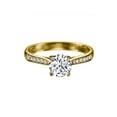 thumbnail image 1 of 7.50MM D-F VS Moissanite Ring With Diamonds (1.35 ct Moissanite Weight, 1.62 ctw dew) Channel Set Cathedral 14K Gold, 1 of 3