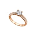 thumbnail image 1 of 7.50MM D-F VS Moissanite Ring With Diamonds (1.35 ct Moissanite Weight, 1.8 ctw dew) Micro Pave 3 row 14K Gold, 1 of 3