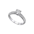 thumbnail image 1 of 7.50MM D-F VS Moissanite Ring With Diamonds (1.35 ct Moissanite Weight, 1.8 ctw dew) Micro Pave 3 row 14K Gold, 1 of 3
