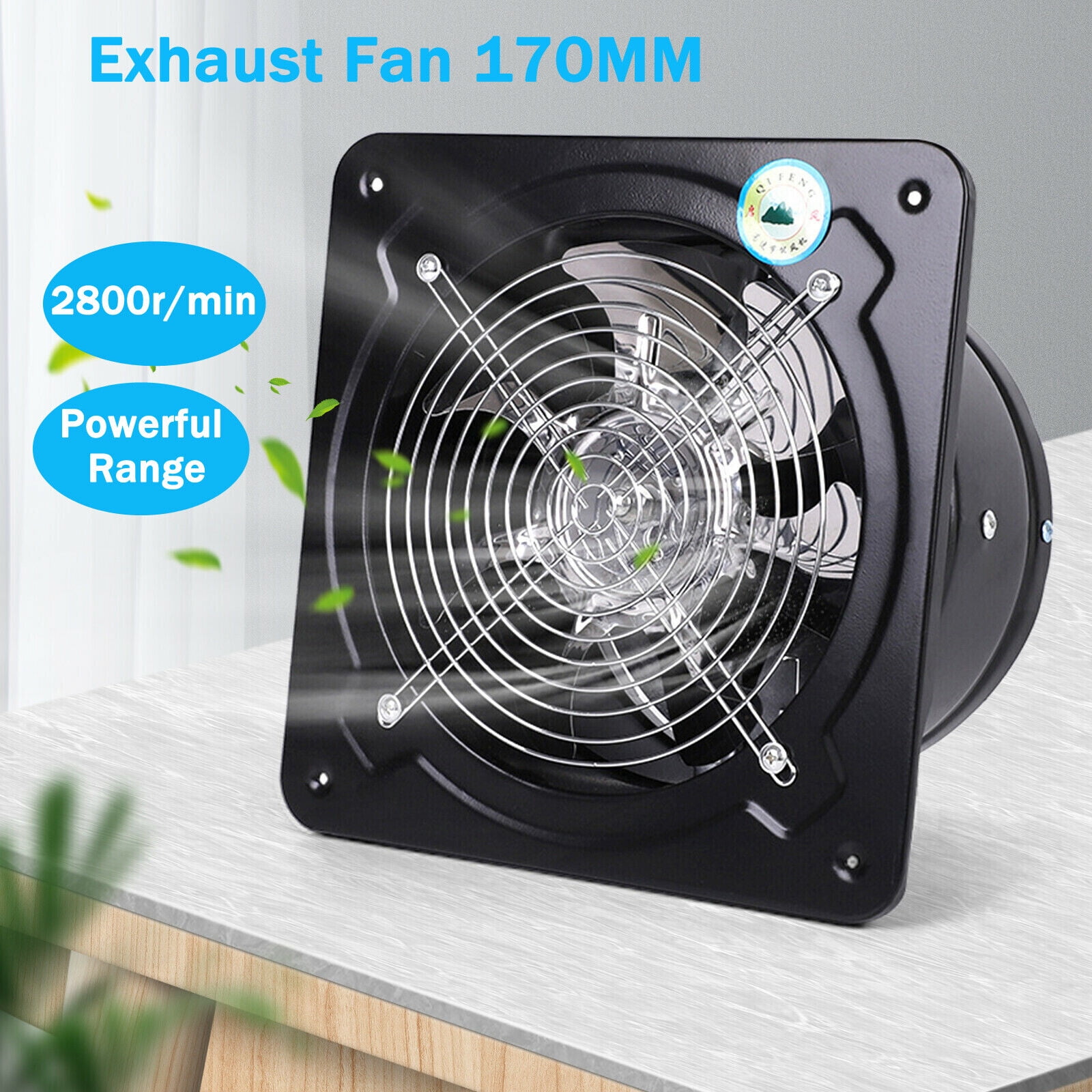7" 50W Super Quite Wall Exhaust Fan Bathroom Kitchen Garage Ventilation