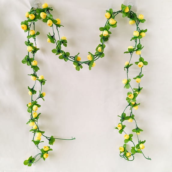 7.54Ft Christmas Garland - Faux Rose Garland Set of 2 Artificial Silk Flower Vine Home Wedding Garden Party Decoration
