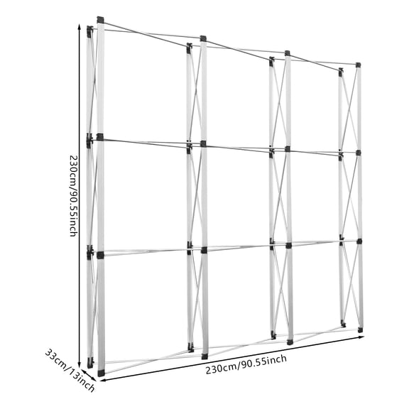 7.55*7.55ft Silver Floor Standing Display Stand for Mall Farm Stand Wedding Event Info Display Photography Background