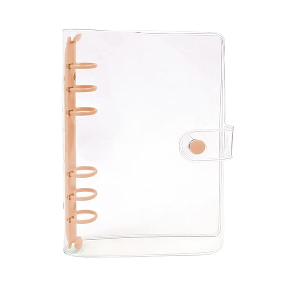 7.56 Inch PVC Clear Binder Protector, 6 Ring Refillable Notebook with Snap Button for Photocard Scrapbook Journal Ledger