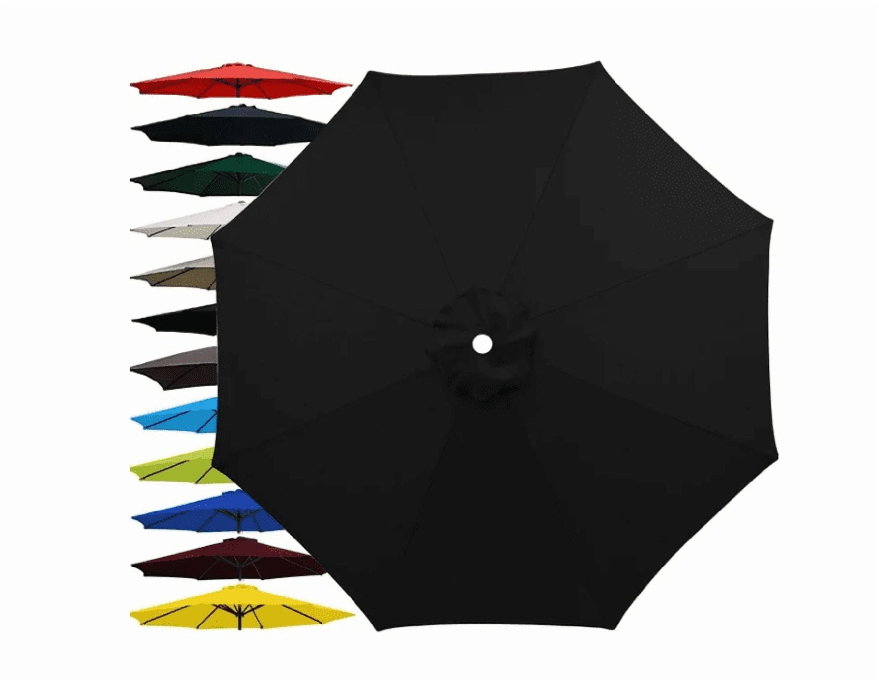 7.5 ft patio umbrella replacement canopy only 6 ribs 7.5FT 6 Ribs Patio Umbrella Replacement Canopy (Canopy only), Canopy  Replacement UV Protection Waterproof Outdoor Table Market Yard Umbrella Top Outdoor  Umbrella Canopy - Black