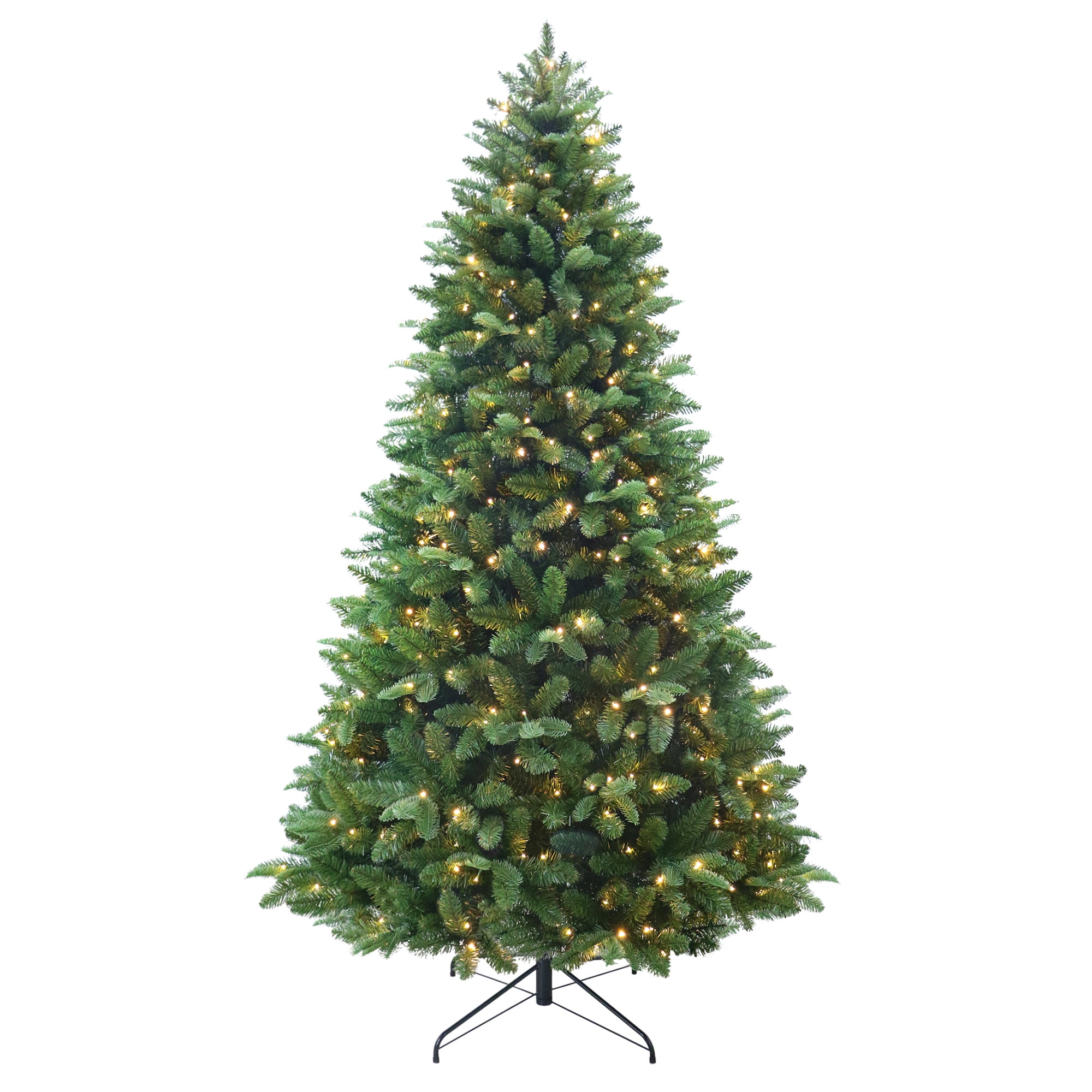 7.5 ft Pre-Lit Amherst Spruce Green Artificial Christmas Tree, 400 Color-Changing LED, by Holiday Time - Walmart.com