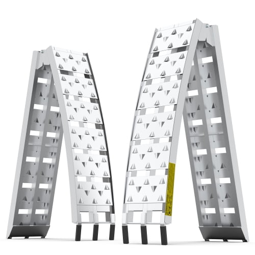 7.5FT Aluminum Loading Ramp Set of 2, Heavy Duty Folding Truck Ramps with 1500LB Capacity, Anti Slip Surface, Portable ATV UTV Motorcycle Ramp for Pickup Truck Bed and Trailer, Silver