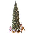 7.5FT Artificial Christmas Tree, Pencil Christmas Tree Prelit, Skinny