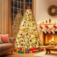 thumbnail image 1 of 7.5FT Artificial Christmas Tree with Lights, Pre-Lit Tree, Built-in 900 Warm White LED Lights, Pure PVC Material, Indoor Holiday Home Decor, 1 of 7