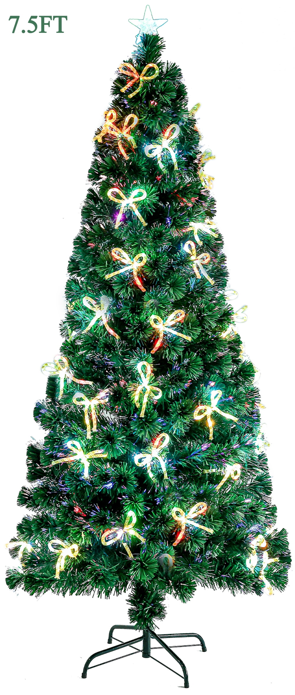7.5FT Artificial Pencil Christmas Trees with Lights, PreLit Xmas Trees