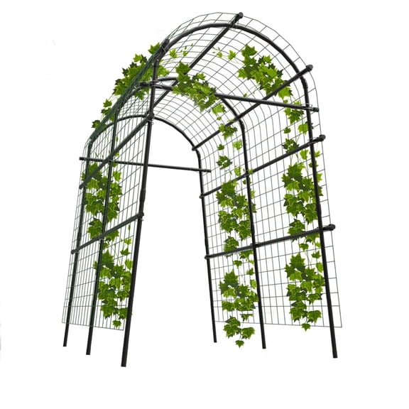 7.5FT Extra Tall Garden Arch Trellis, Polyethylene-Coated Steel Arbor for Climbing Plants, Vegetables, Flowers, Outdoor Pergola or Event Decoration