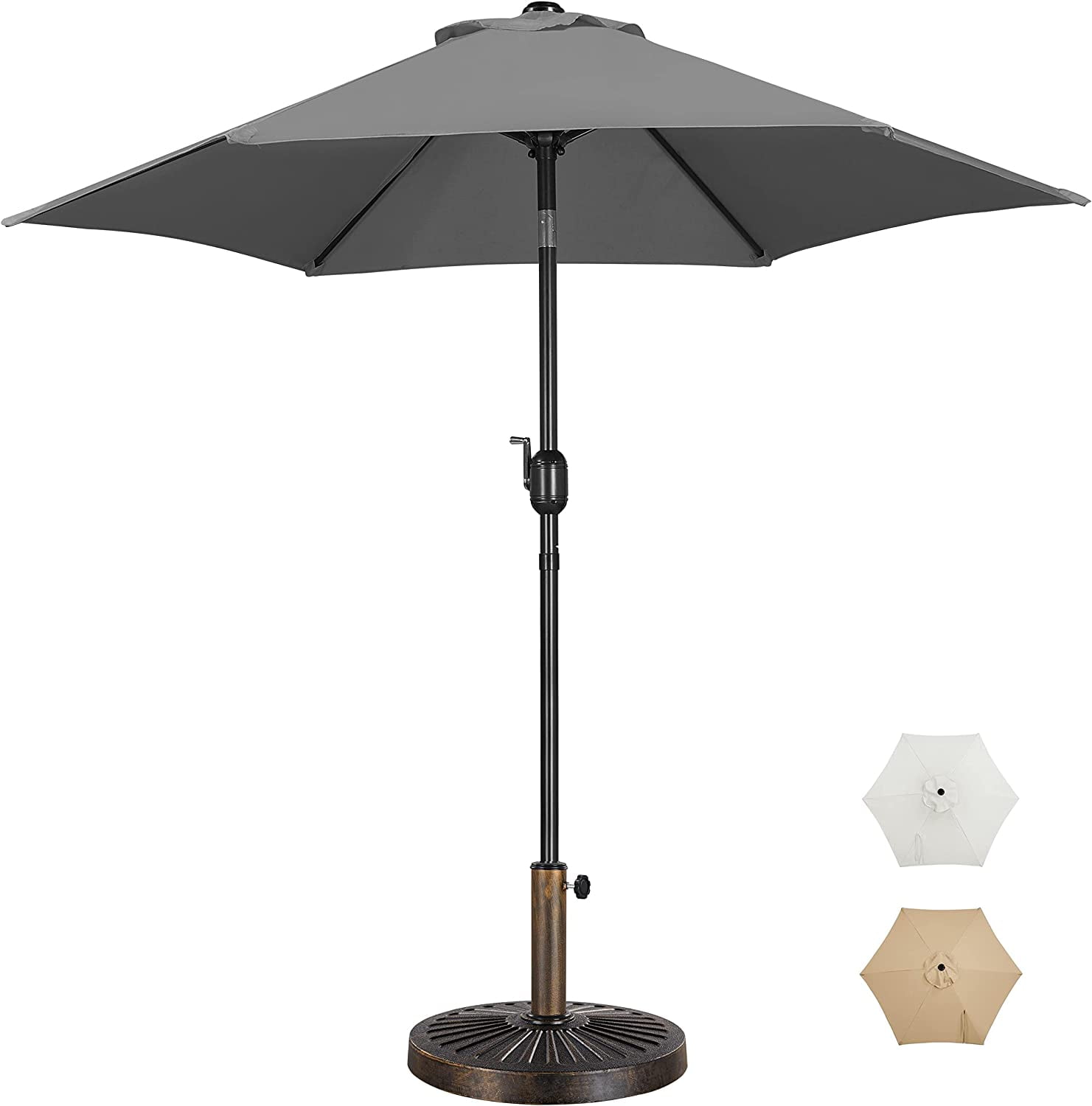 7.5FT Garden Table Umbrella with 30lb Patio Umbrella Base, Patio Market ...