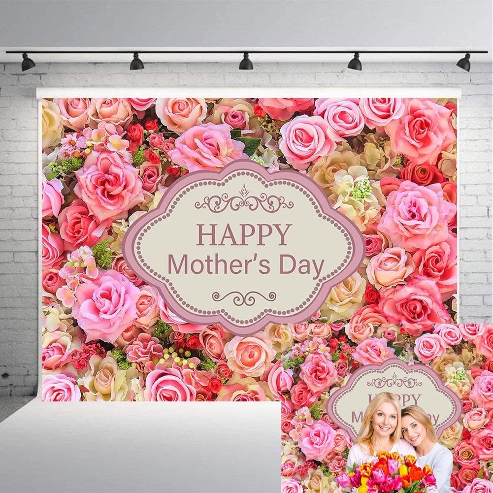 7×5FT Happy Mother's Day Flower Backdrop Mother's Day Photography ...