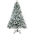 thumbnail image 1 of 7.5FT Hinged Artificial Fir Chritmas Tree, Snow Flocked Artificial Holiday Christmas Tree w/1,346 Branch Tips, 1 of 9