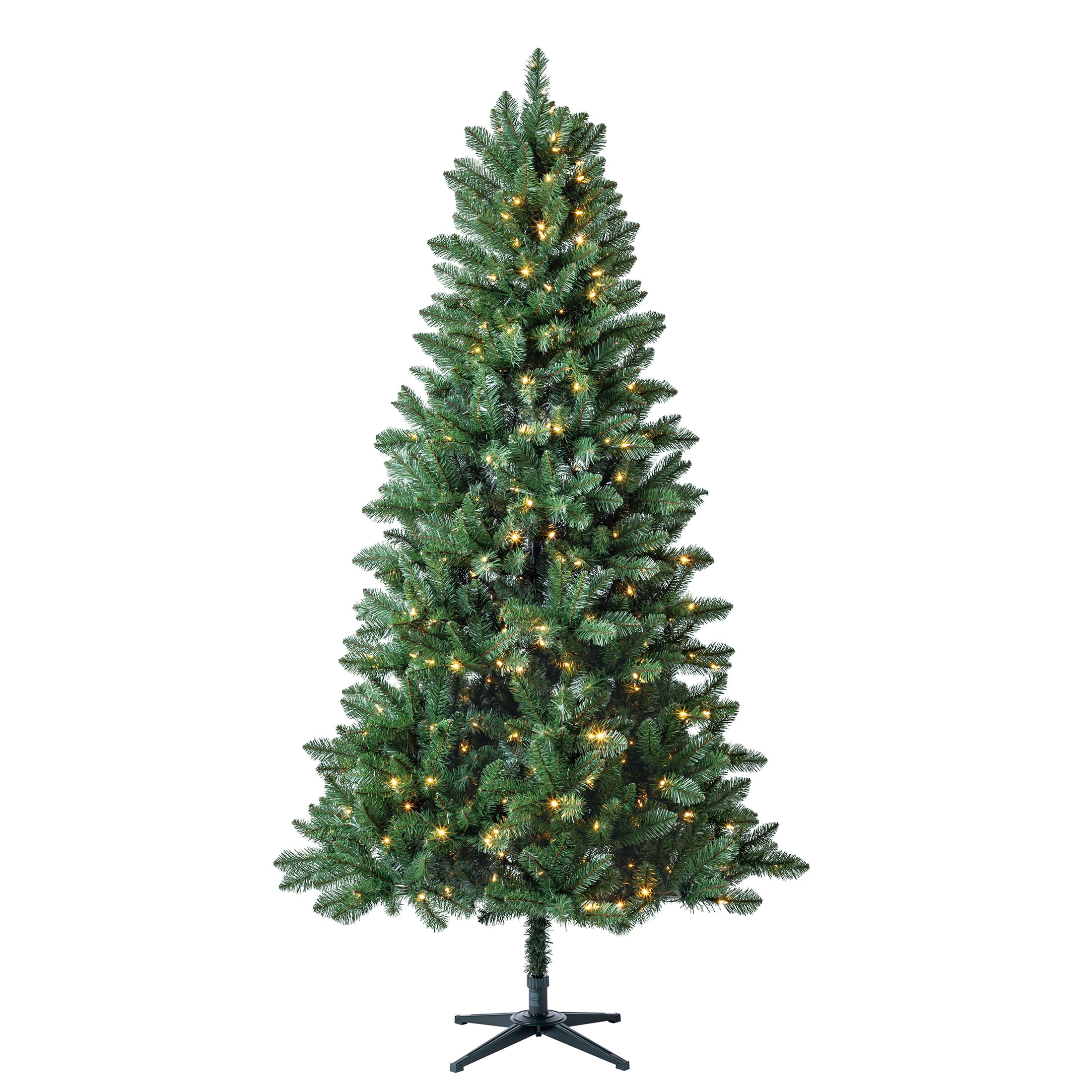 7.5' Pre-Lit Kennedy Fir Green Artificial Christmas Tree with Color-Changing LED Lights and Quick Set, by Holiday Time